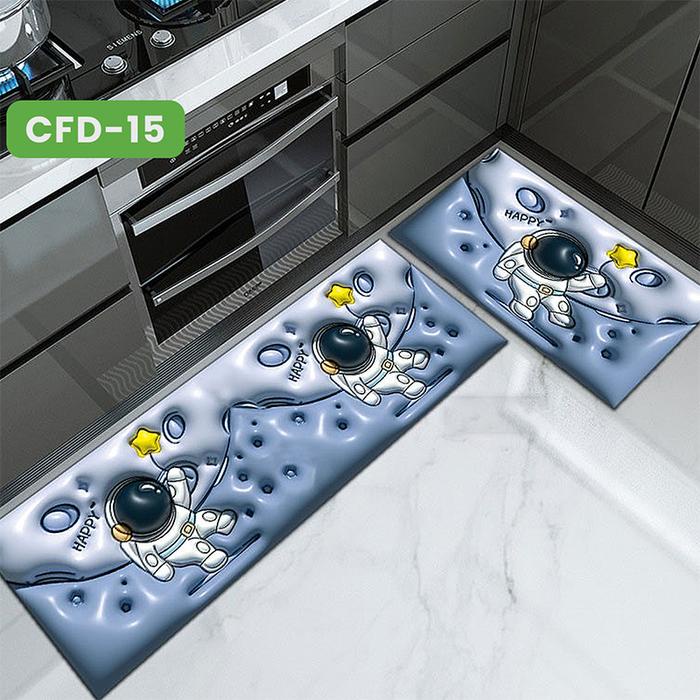 DTG WAREHOUSE 3D เสื่อครัวยาว ANTI-SLIP 2 IN 1 (120X40CM) MOTIF เสื่อครัว RUGGS
