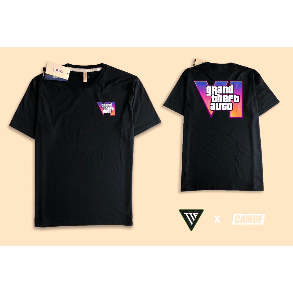 เสื้อยืดโลโก้ Grand Theft Auto VI GTA 6