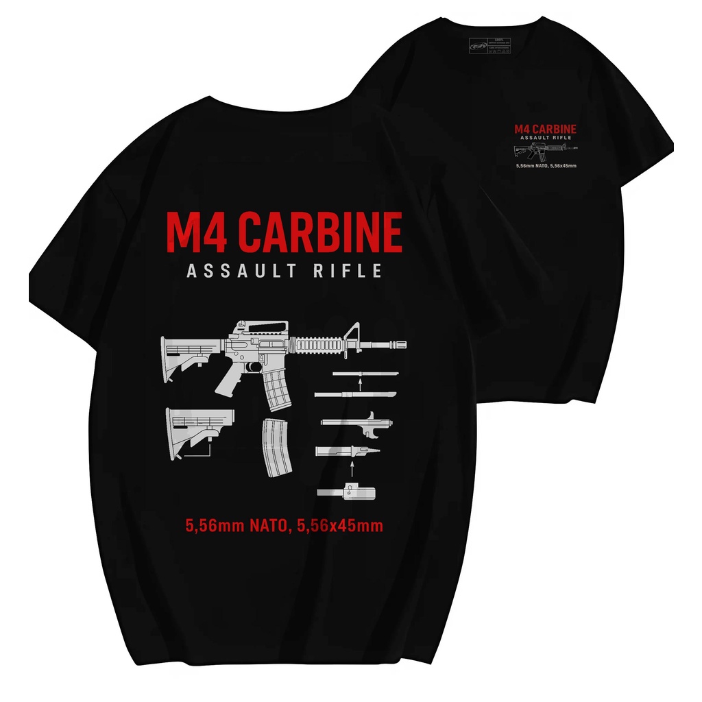 RSA เสื้อยืดยุทธวิธี M4 Carbine Combed 24s เสื้อยุทธวิธีระดับพรีเมียม