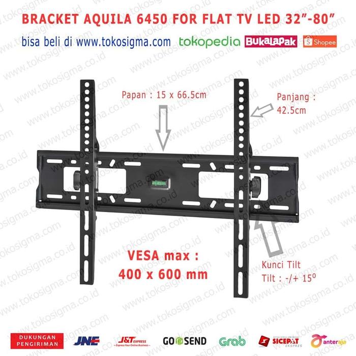 PREMIUM WALL BRACKET FLAT TV 32 42 55 65 80 IN VESA 600X400 OXIMUS AQUILA-6450