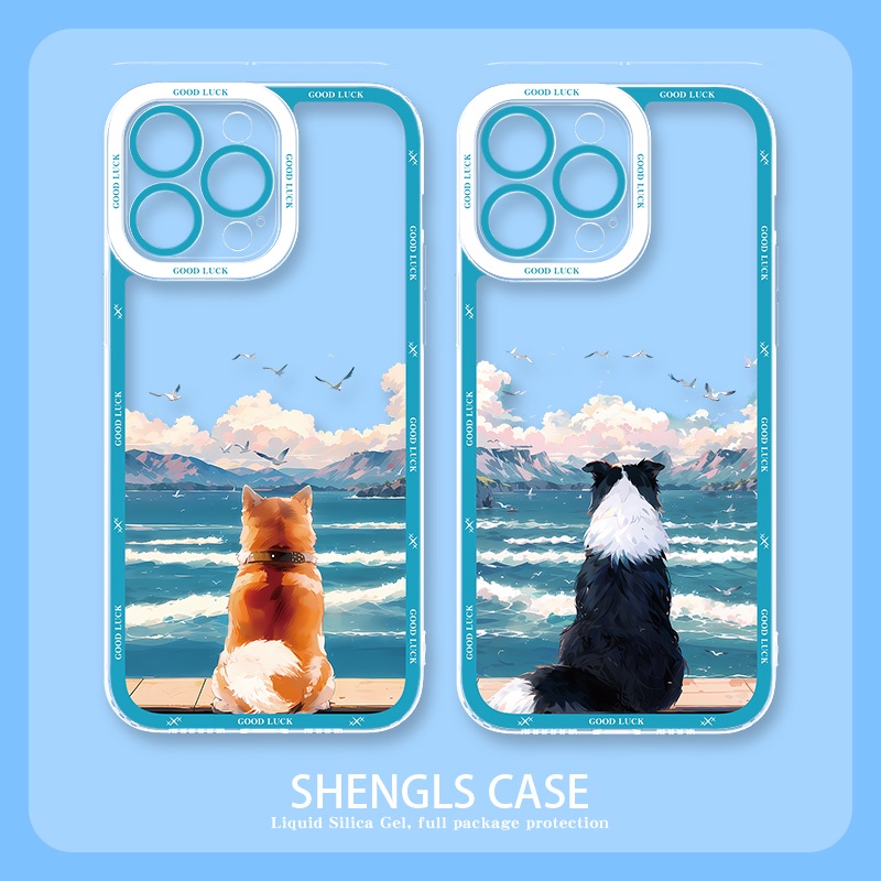 สวย Sea Dog Landscape Case Vivo Y400 V60 V40 Lite 5G Y28 V50 Lite Y29 5Gy19S Y5S Y21S Y21T V27 Pro Y