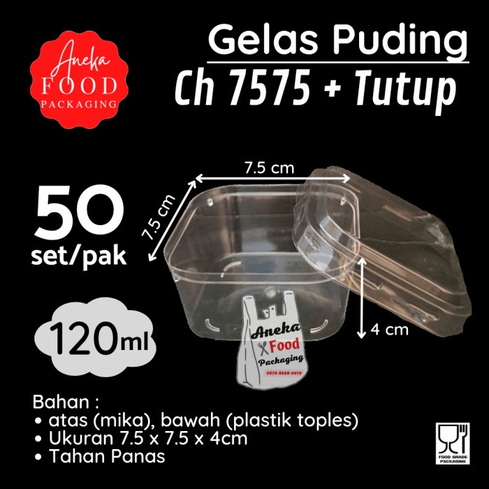 B_SERII PUDDING GLASS/SMALL SQUARE PUDDING CUP (CH 7575)