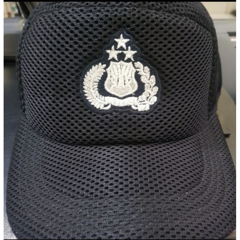 รับประกันใหม่ - หมวกตาข่าย Bintara สีดํา หมวก Bintara P0l1s1 หมวกตํารวจ