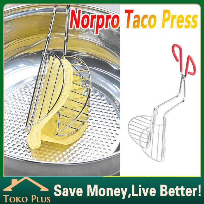 Serbaja- Taco Shell Maker เครื่องทําน้ําอัดลม Taco แหนบทอดสแตนเลส