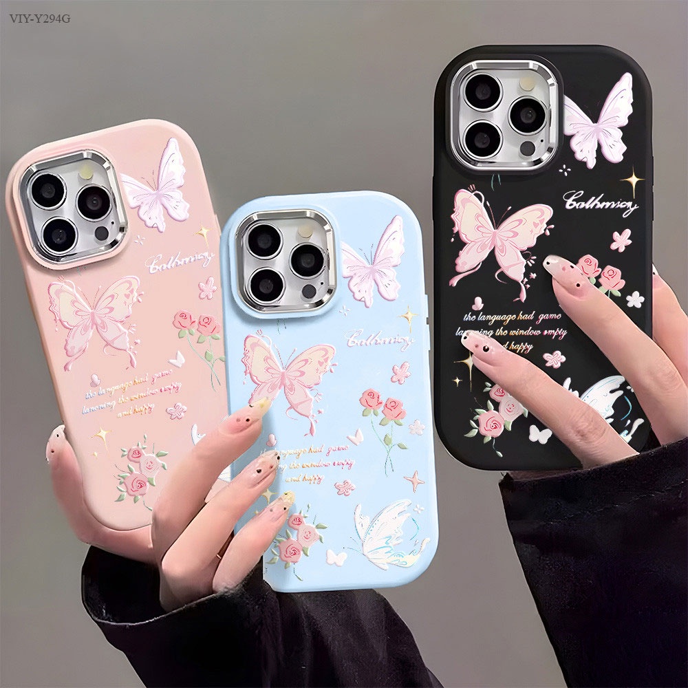 HP เคสโทรศัพท์สําหรับ VIVO Y19S Y29 V50 IQOO Z10 Neo 10 13 Lite Pro 4G ดอกไม้ผีเสื้อกรณี Softcase Ke