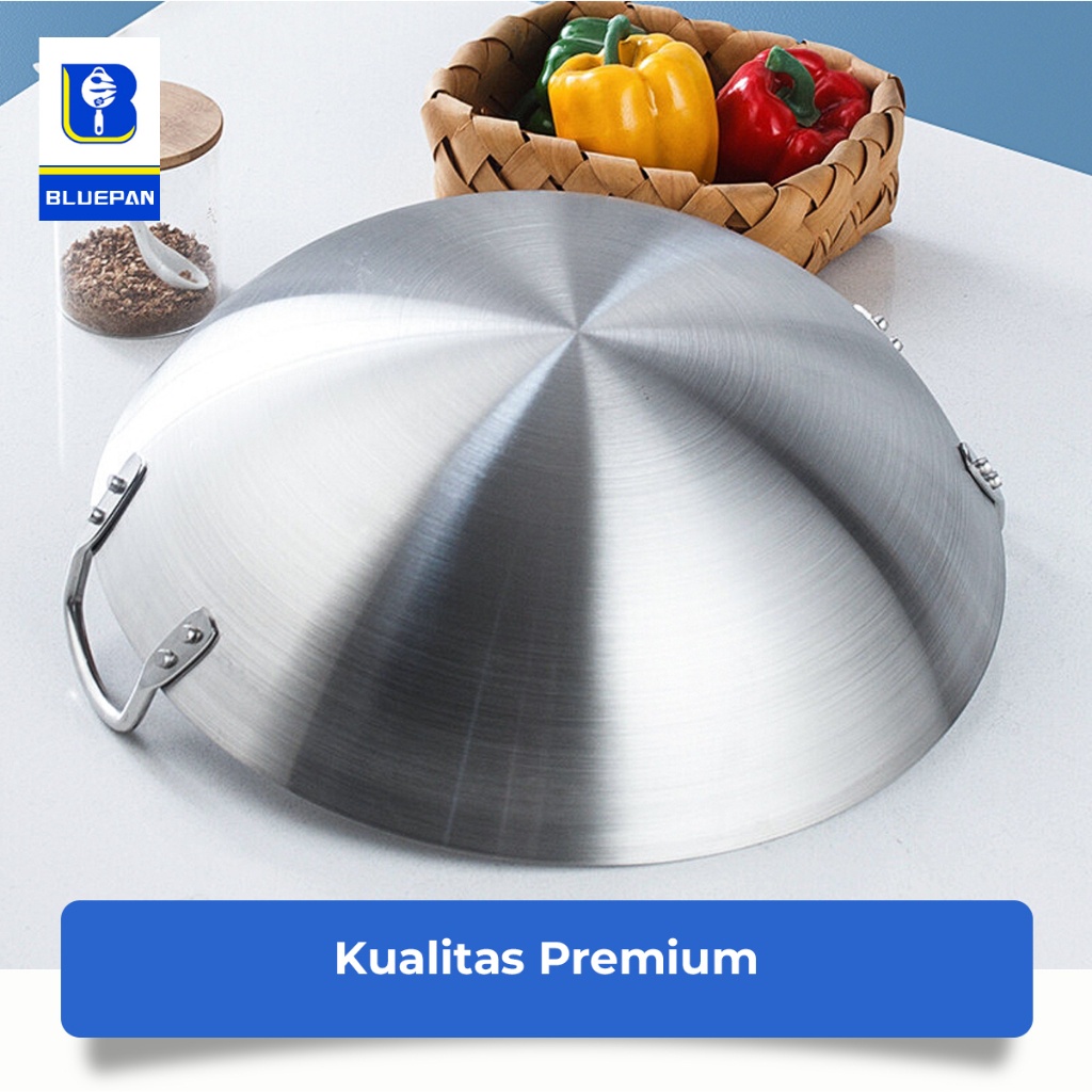 ID BLUEPAN กระทะสแตนเลส 555 THICK กระทะพรีเมี่ยมพร้อมที่จับสแตนเลส