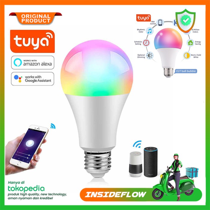 TUYA RGBW หลอดไฟ LED Smart Life Bulb Bluetooth E27 9W