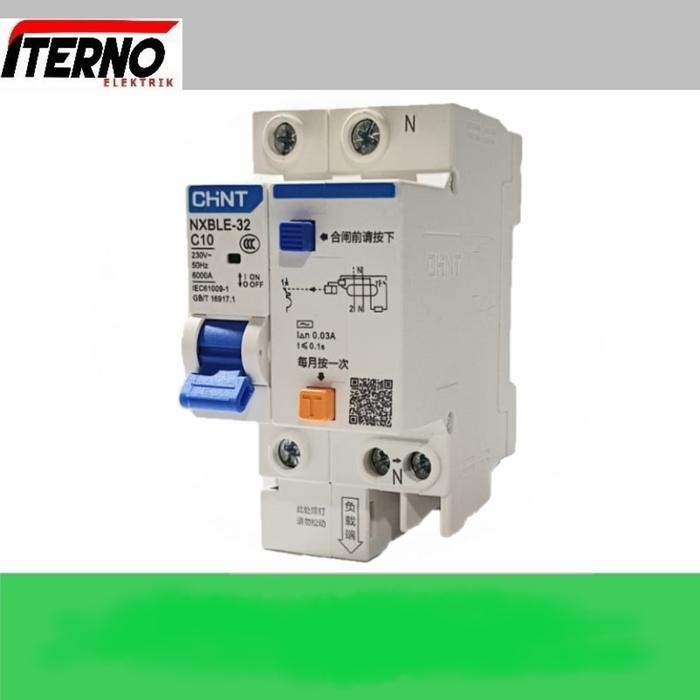 RCBO MCB ELCB CHINT NXBLE-32 1P + N 30mA 6A 10A 16A 20A 25A 32A 6kA สําหรับ NXBLE-63