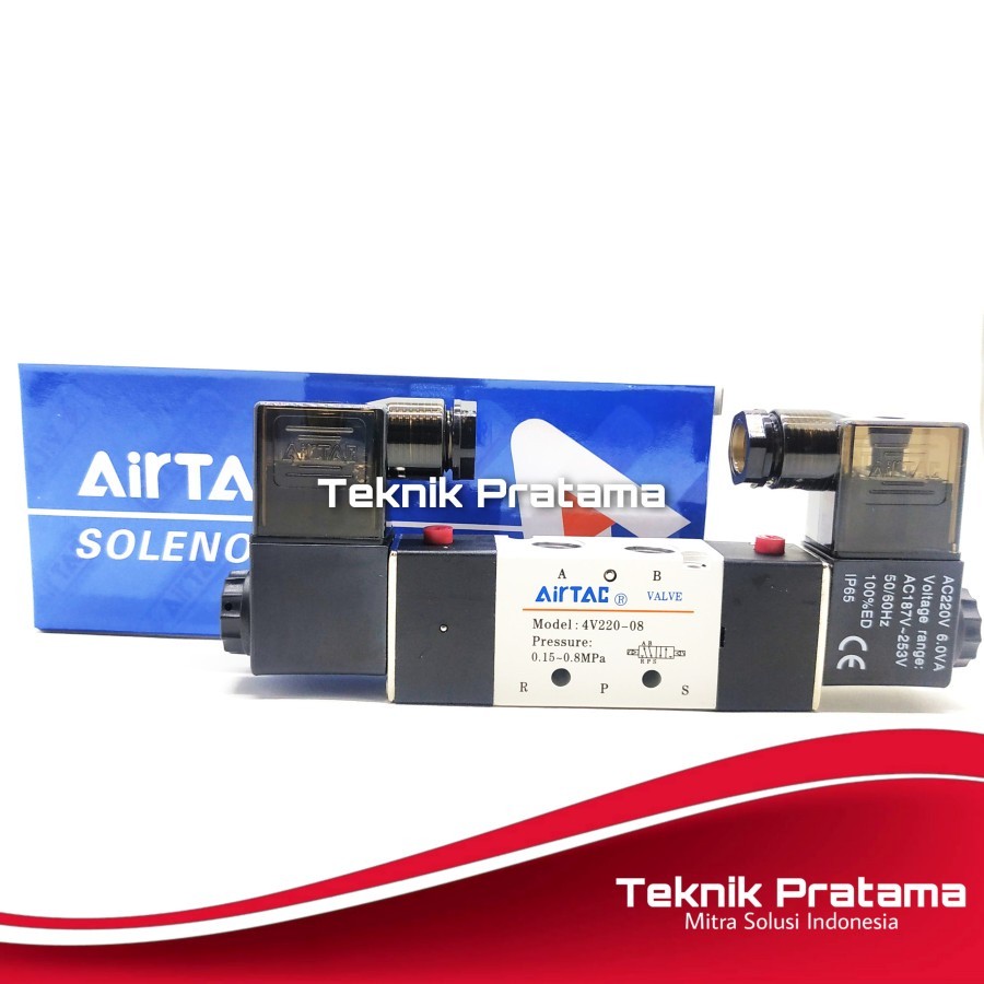 BESTSELLER!! โซลินอยด์วาล์ว 4v220 08 / 4v220-08 Airtac dc 24/ 220v ac