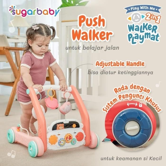 Sugar Baby Play With Me 2 In 1 Walker Playmat Sugarbaby ของเล่นเด็ก ส่วนลดจัดส่งฟรี