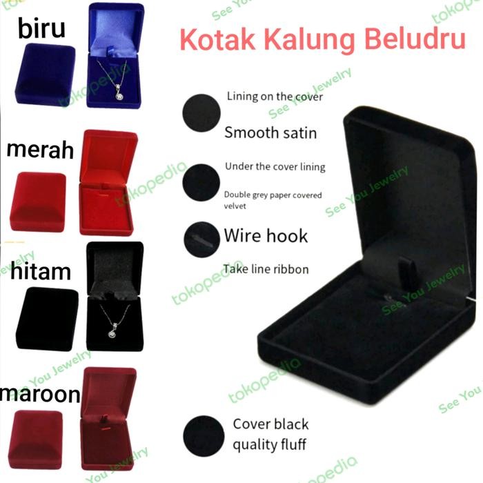 MERAH Ema.gemang กล่องสร้อยคอ / กล่องเครื่องประดับ / กล่องสร้อยคอ / กล่องสร้อยคอ สีแดง สีฟ้า