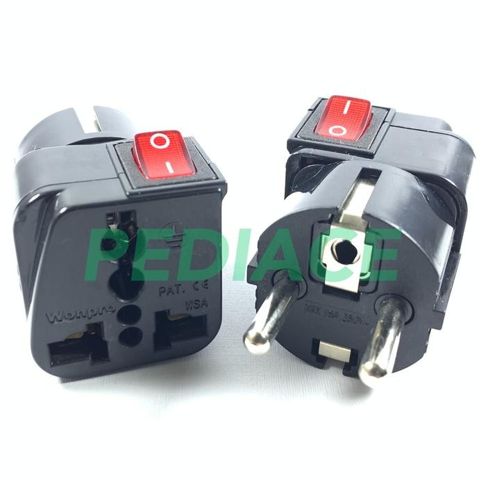 Ready ปลั๊กอะแดปเตอร์อเนกประสงค์ JT WONPRO พร้อมสวิตช์ 3-Prong เป็น 2-Prong ปลั๊ก WSA-9N