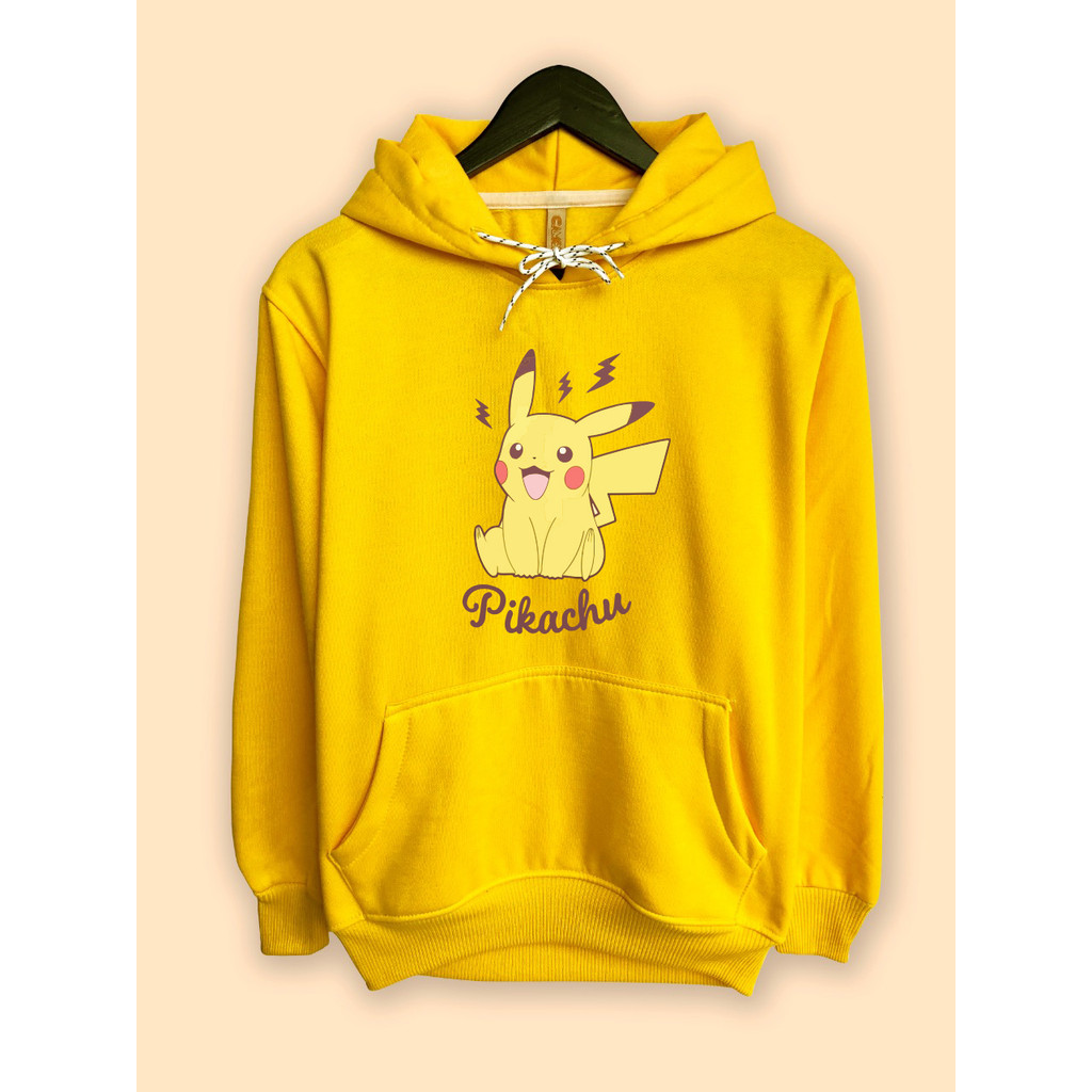Pokemon Pikachu Thunder Bolt Electric UT เสื้อกันหนาวมีฮู้ด