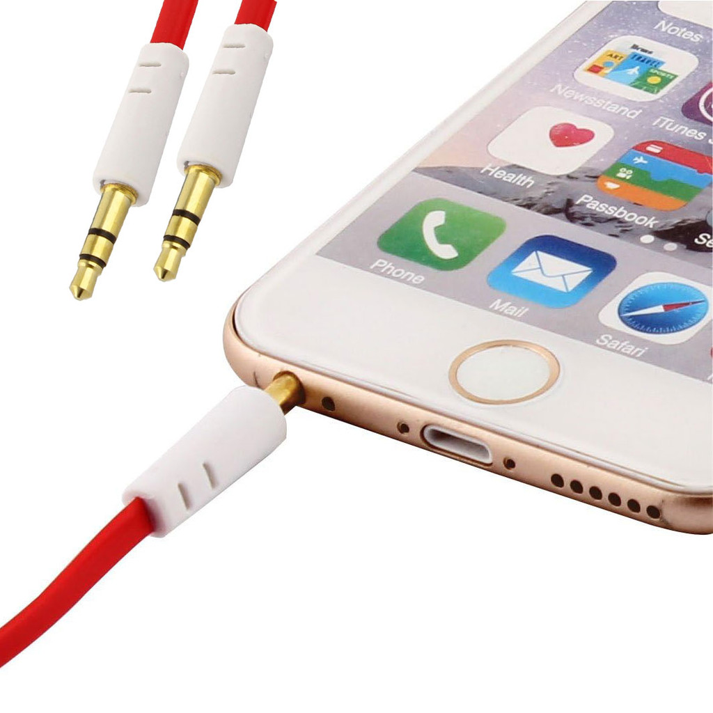 3.5 มม.TRS HiFi การออกแบบก๋วยเตี๋ยวสาย AUX 1M S-IP4G-B Universal คุณภาพสูง