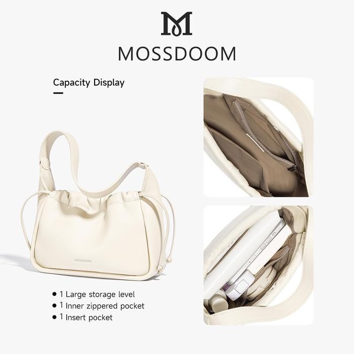 MOSSDOOM Anora กระเป๋าหูรูดสําหรับผู้หญิงสําหรับไหล่ใช้งานได้จริงและมีสไตล์