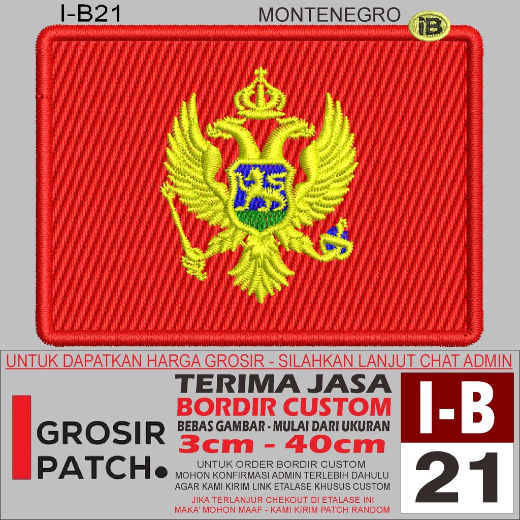 FL-121 I-B21 MONTENEGRO FLAG/FLAG EMBROIDERY PATCH