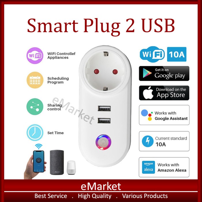 SMART PLUG 2 USB WIFI / SMART PLUG / IOT PLUG SOCKET