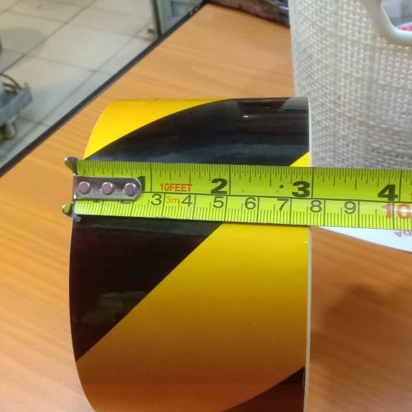 สติ๊กเกอร์ Police Line Tape สีเหลือง-ดํา Scotchlite สะท้อนแสง 3" นิ้ว x45m