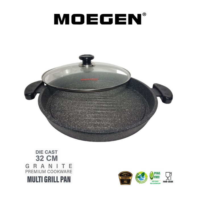 Moegen Germany Pizza pan Roaster BBQ Pan 32 ซม. Granite Series Plus Glass
