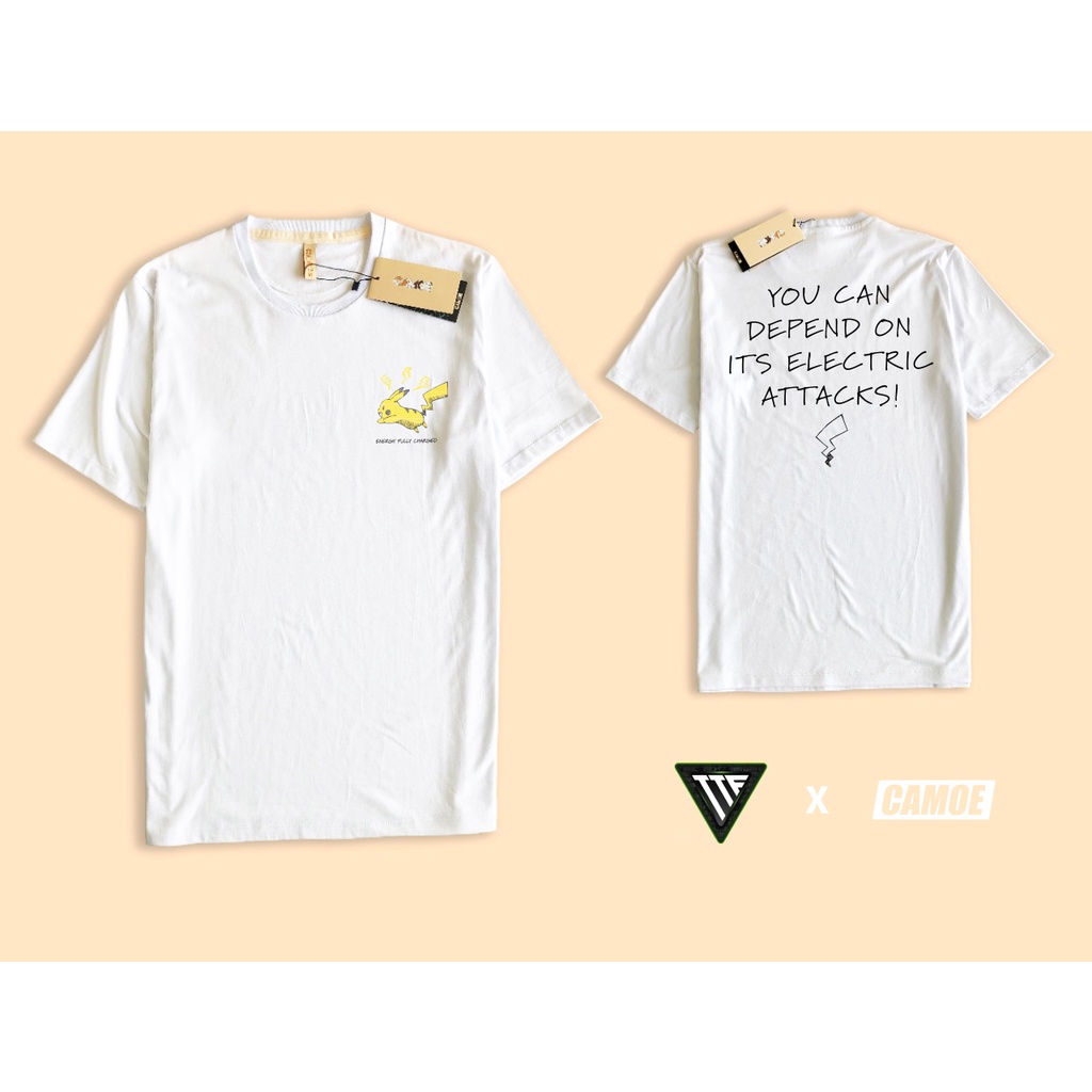 เสื้อยืดอนิเมะ Pokemon Pikachu Energy ชาร์จเต็ม UT