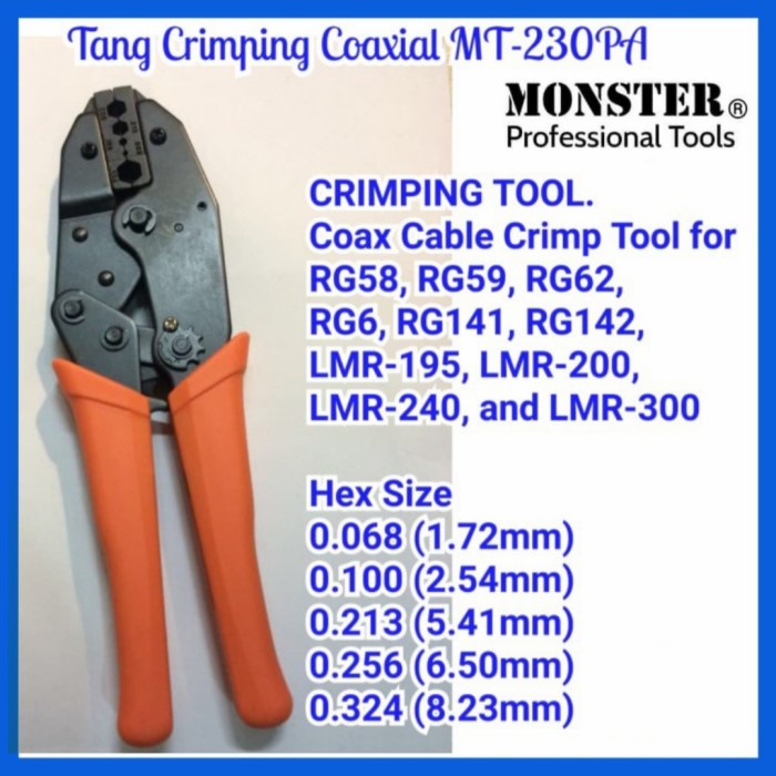 BNC RG 6.58.59 MT230PA CRIMPING PLIERS