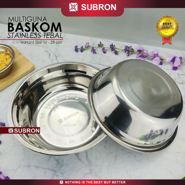 Please- SUBRON อ่างล้างหน้าสแตนเลส 26 ซม. หนา 28 ซม. มัลติฟังก์ชั่นขนาดเล็ก ชามล้างมือเหล็ก
