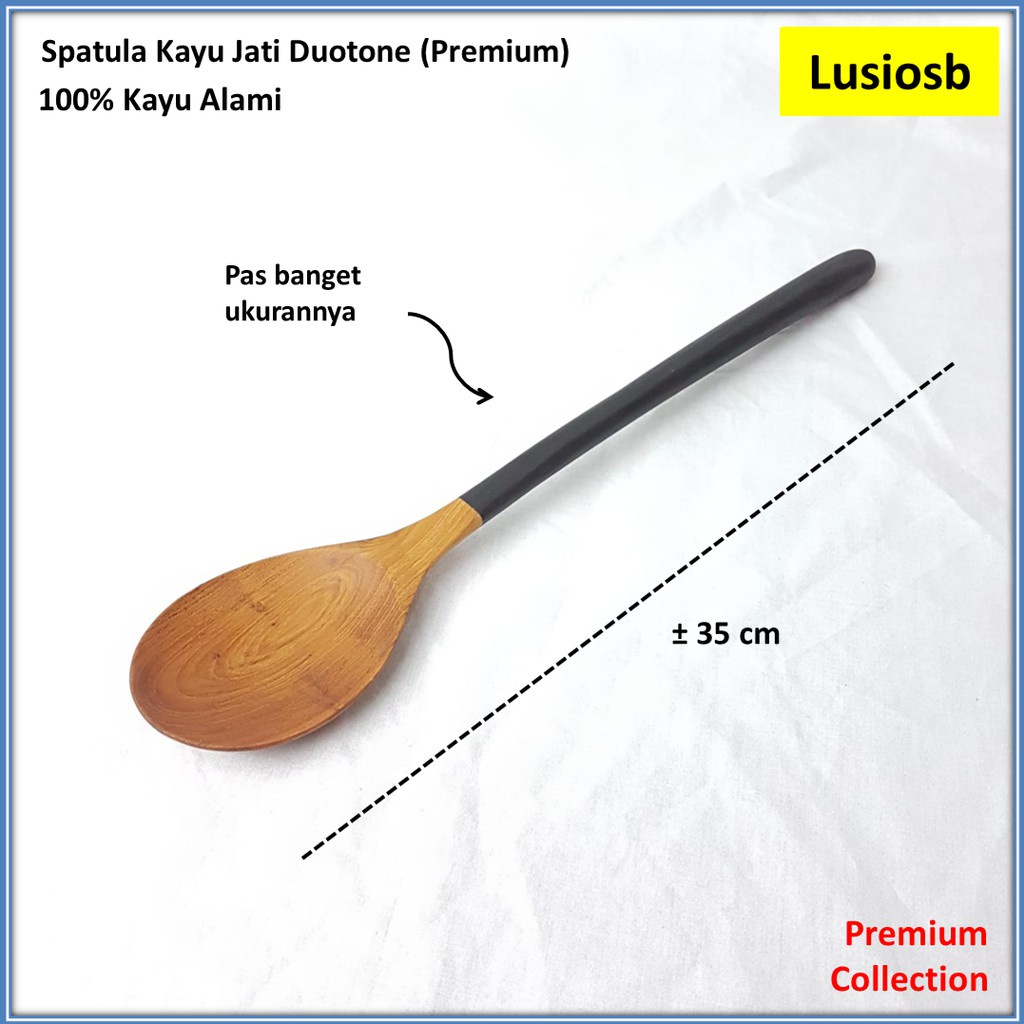 ID SPATULA DUOTONE PREMIUM TEAK WOOD / WOODEN SPATULA / TEAK WOOD SPATULA / TEAK WOOD SPATULA