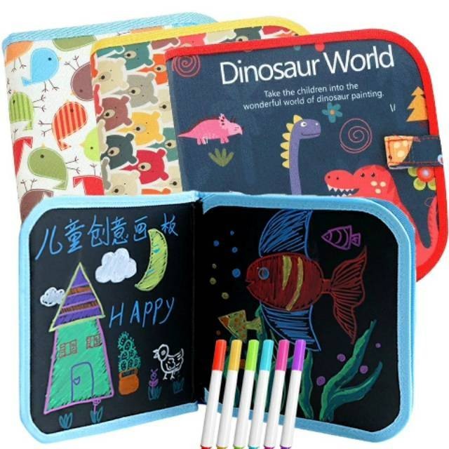 MAGIC BOOK DRAWING COLORING REUSEABLE DRAWING BOOK DRAWING BOOK ด้วยการเสียงแหลมไม่มี MESS