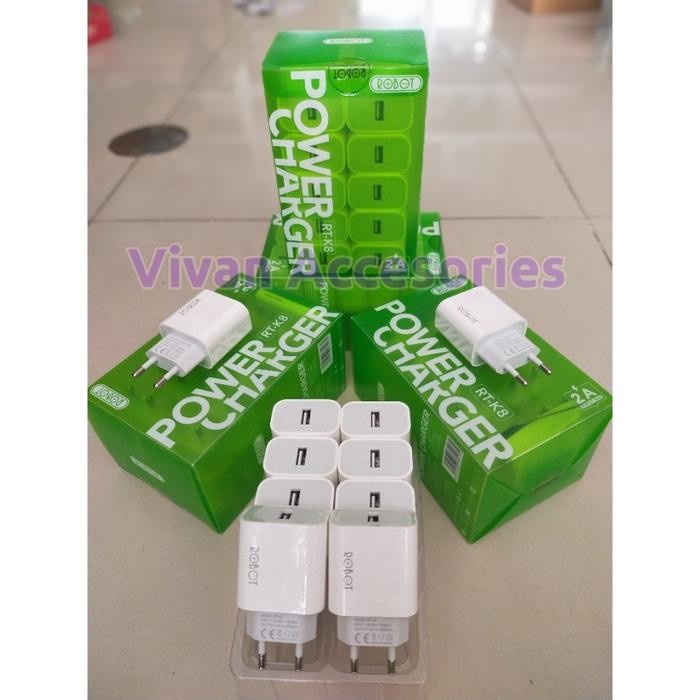 Emperor.store5 หุ่นยนต์ RT-K8 10W 2A เครื่องชาร์จเปลือก Apdator โปร่งใสขนาดเล็กและหม้อได้