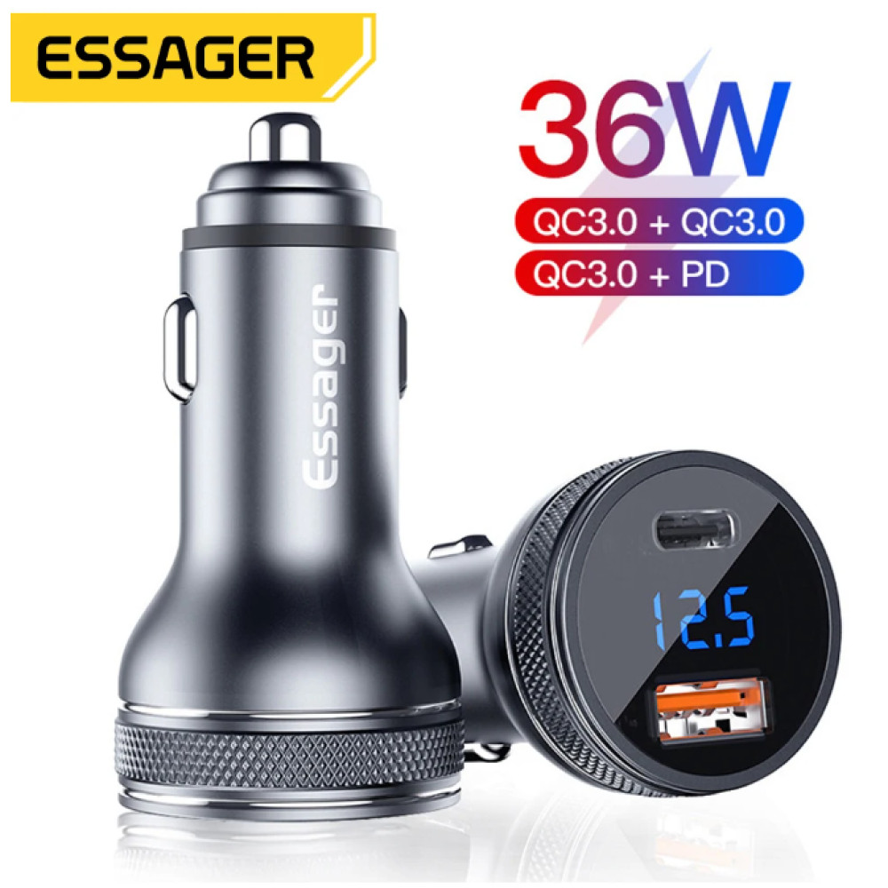 Car Charger Fast Charging PD QC 3.0 USB Type C พอร์ต 36W ECCPQ-JG0G Universal คุณภาพสูง
