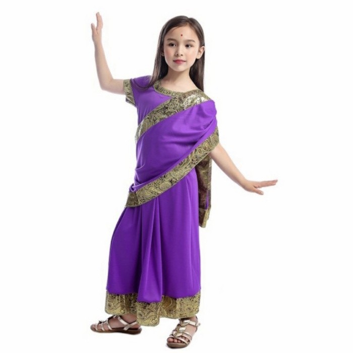 ORIGINAL TRADITIONAL INDIAN SAREE CHILDRENS DRESS / SARI INIDA COSTUME READYY