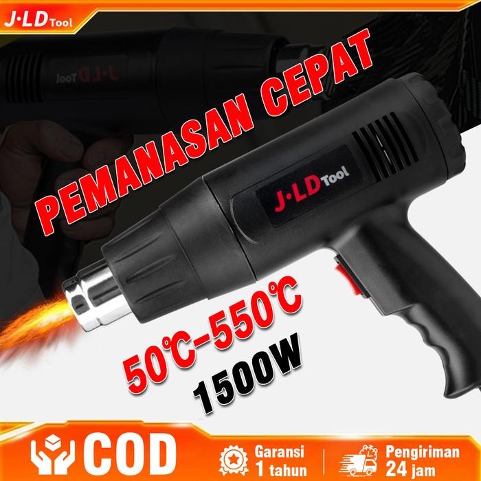 J.LD TOOL Heatgun 1500W - 1500W ไฟอินพุตกราวด์, 300-500, 220v, 60hz, สายเคเบิล 1.6 ม., 0.6 กก.