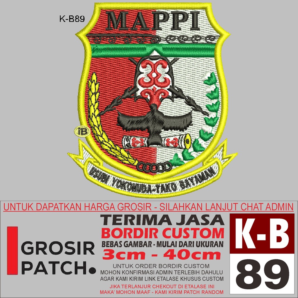 MB PATCH EMBROIDERED LOGO K-B89 อุปกรณ์เสริม MAPPI/EMBROIDERY