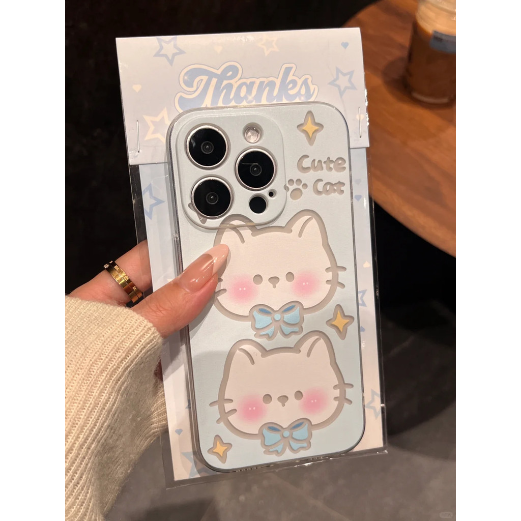 แฟนซี Blue ลูกแมวสําหรับ Realme C61 C63 C65 C51 C53 หมายเหตุ 60X C75 C75X Narzo 50I Prime 50 9 4G 10