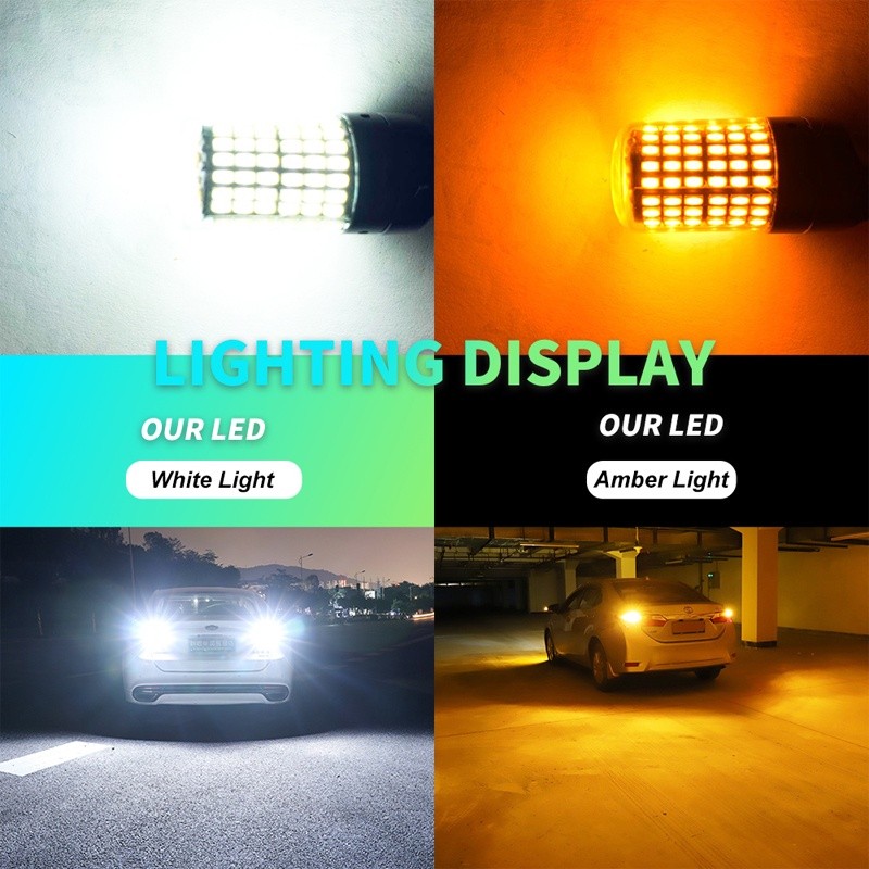 ไฟ LED REVERSE จอแสดงผล TURN 1156 CANBUS BA15S BAU15S 144 SMD LED 12-24V LED DAJJAL SUPER BRIGHT