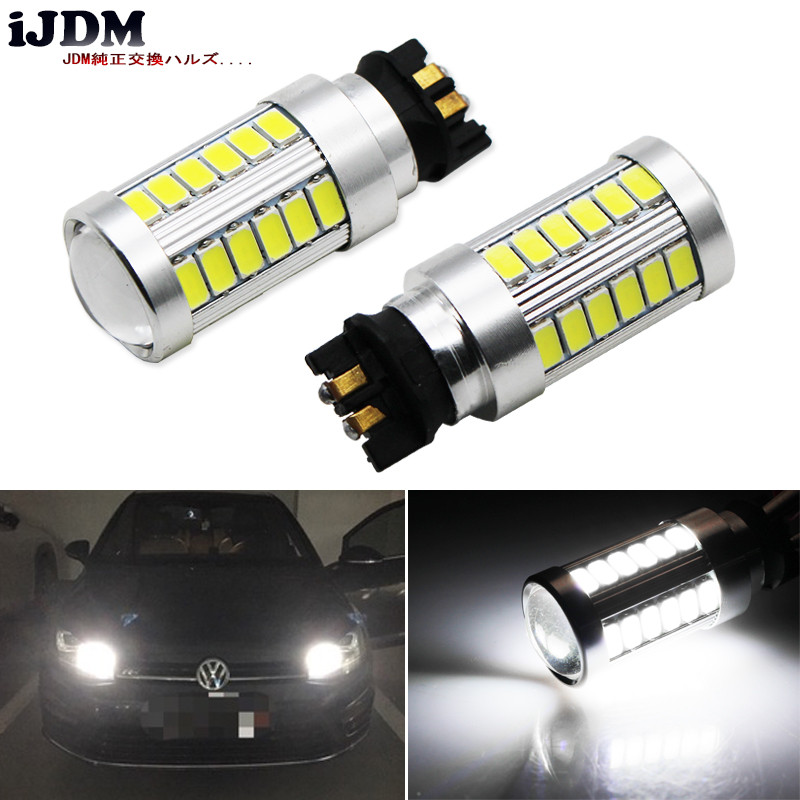 IJDM Canbus-Free PW24W PHY24W หลอดไฟ LED สําหรับ Audi Volkswagen ไฟเลี้ยวหรือไฟวิ่งกลางวัน, Xenon 60