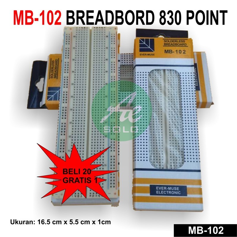 Breadboard 830 Tie MB-102 MB 102 Solderless 830 Points [PREMIUM]