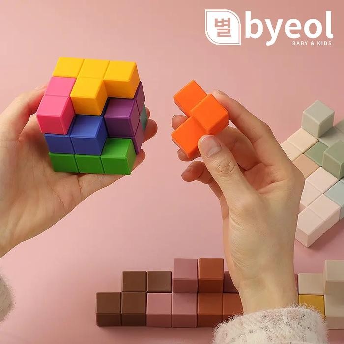 จิตใจขี้เล่น - ของเล่นเด็กซิลิโคนเด็ก Tetris Cube