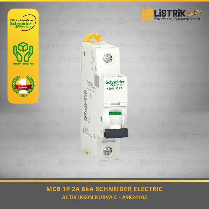 MCB SCHNEIDER IK60N 1P 2A 6kA C - A9K24102