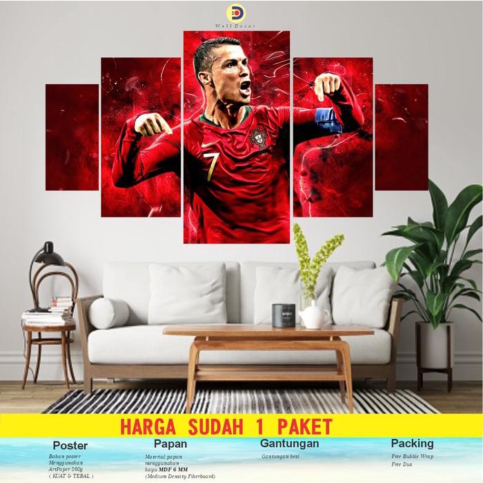 CIMON 1 ชุด CRISTIANO RONALDO โปสเตอร์ไม้โปสเตอร์ผนังจอแสดงผลตกแต่งผนัง CR7 Ball โปสเตอร์