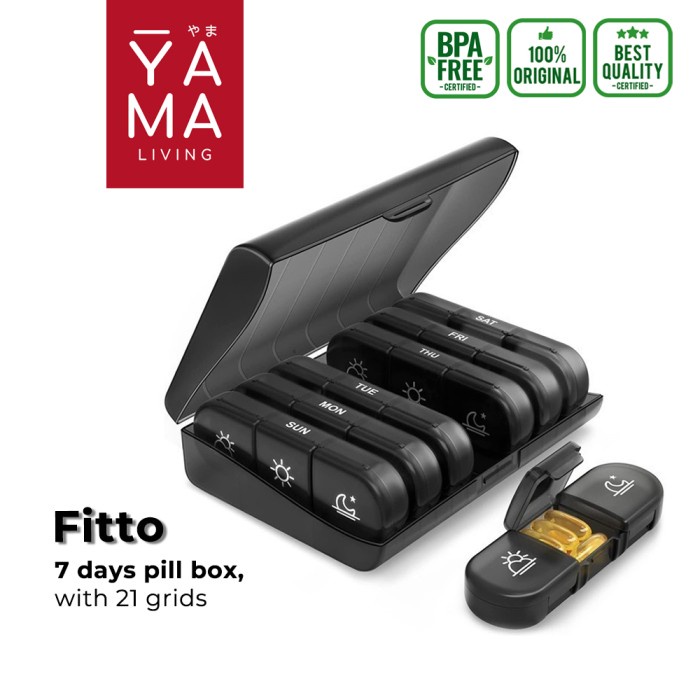 ADT- YAMA FITTO 7x3 Pill Organizer Box Organizer ยาวิตามินน้ํามันปลาน้ํามันปลา 21