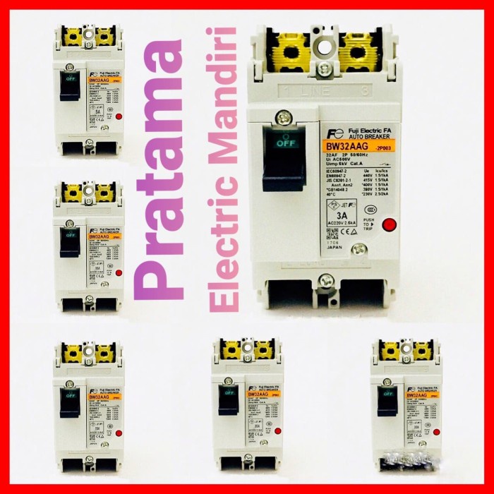 CIRCUIT BREAKER MCCB BW32AAG 2P 3A 5A 10A 15A 20A 30A FUJI ELECTRIC