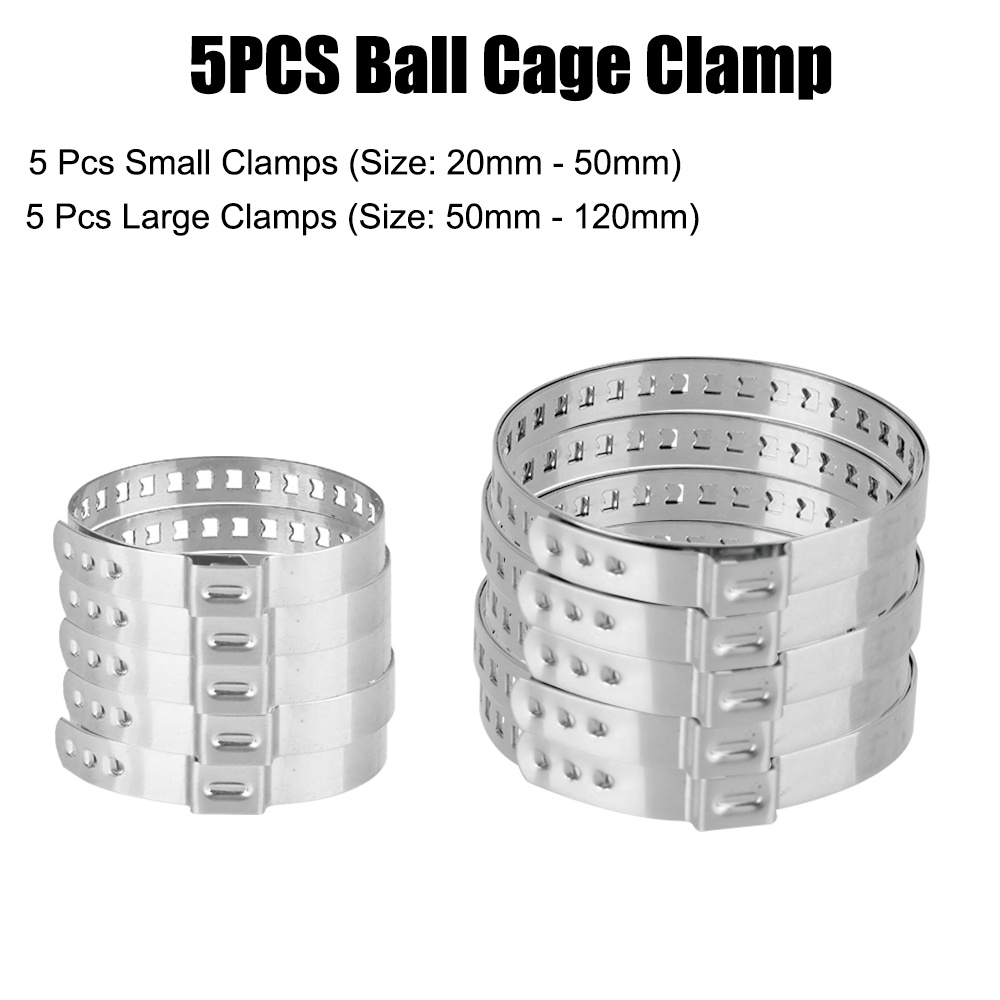 20-50 มม.50-120 มม.Ax CV Joint Boot Crimp CLAMP Driveshaft CV BOOT CLAMP ปรับ Ball Cage CLAMP 5 ชิ้น