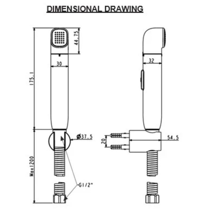 Jet Washer / Closet Spray American Standard DuoSTiX Hygiene Spray - Glossy White