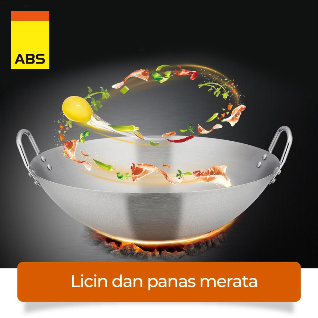 ID ABS HONGZHUO กระทะสแตนเลส 555 THICK HAS 9 ขนาดพร้อมกระทะสแตนเลส