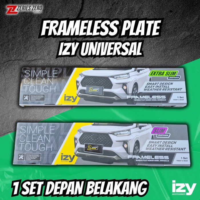 ขายึดป้ายทะเบียนรถยนต์ IZY แผ่นไร้กรอบ (Clean Look) - Zerieszeroshop