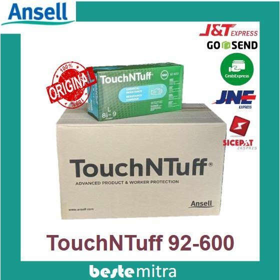 JTTOP" ANSELL 92-600 TOUCHNTUFF NITRILE SAFETY GLOVE