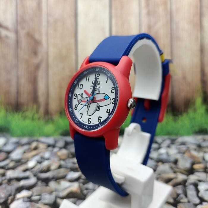 Complete- Q&Q Qq Qnq Analog นาฬิกาเด็กยางสีน้ําเงินเข้ม Vr41J010Y เดิม