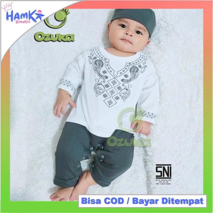 Gharim- Ozuka Koko Jumper สําหรับเด็กทารก 0-6 เดือนพร้อมการพิมพ์สกรีนอิสลามวัสดุที่สะดวกสบาย