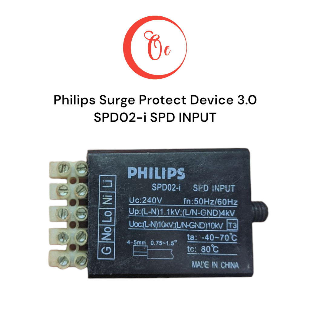 อุปกรณ์ป้องกันไฟกระชาก Philips 3.0 อินพุต Spd02-I Spd 10Kv ของแท้